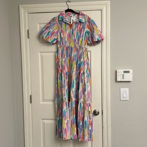 NWT Peach Love Brushstroke Dress - Small